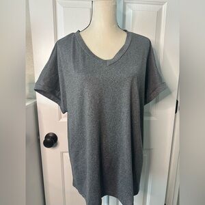 Shein Gray V-Neck Women's Top, Size 1XL